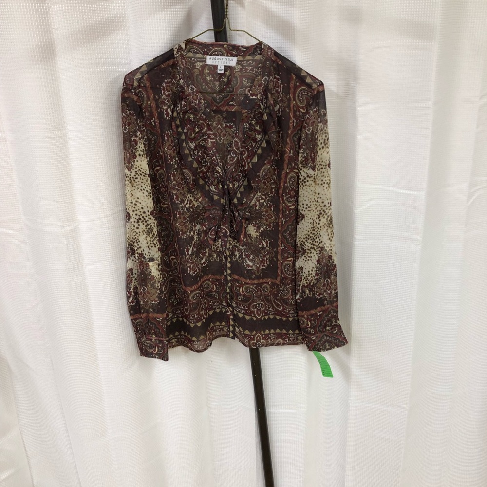 Ladies Vneck Button up Blouse